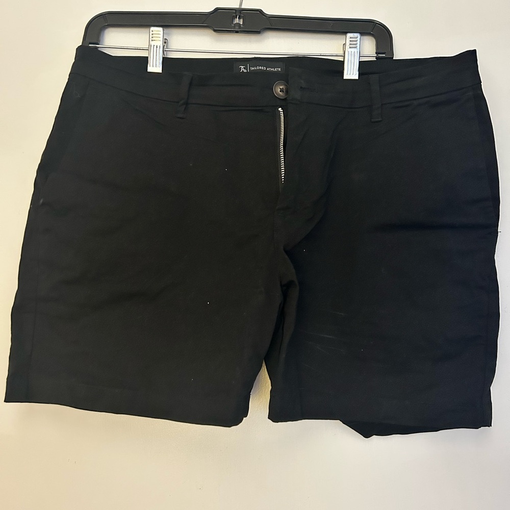 Black Flat Front Chino Shorts